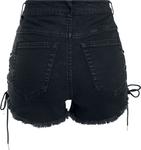 Шорты Urban Classics Ladies Highwaist Denim Lace Up Short, черный - фото 2