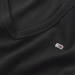 Футболка Tommy Jeans Slim Essential Rib, черный - фото 3