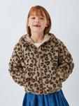 Детская бомбер из искусственного меха с леопардовым принтом John Lewis, Multi - фото