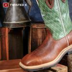 Ботинки Twisted X Men's 6" CellStretch Lacer Nano Safety Toe, Cognac Glazed Pebble & Lime - фото 9