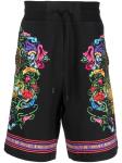 Versace Jeans Couture спортивные шорты с абстрактным принтом, черный - фото