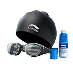 Очки поликарбонат, силикон унисекс LINING, Swim Goggles+Swimming Cap - фото 6