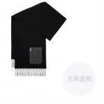 LOEWE Бахромчатый шарф с логотипом, Black - фото