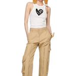 Топ с принтом логотипа Acne Studios, белый - фото 6