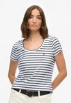 Футболка Superdry & Co STUDIOS SCOOP NECK, Optic Navy Stripe/White - фото