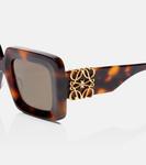 Анаграмма oversized квадратные солнцезащитные очки Loewe, Havana/Brown - фото 2