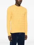 Круглый свитер с косами Gran Sasso, желтый - фото 3