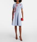 Платье миди с цветочным жаккардом Carolina Herrera, Celeste Multi - фото 2
