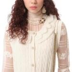 Кардиган с рюшами Valentino, бежевый - фото 8