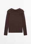 Джемпер Massimo Dutti OFF-THE-SHOULDER SWEATER, Mottled Dark Red - фото 6