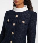 Мини-платье из букле Self-Portrait, Navy - фото 4