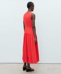 Женское длинное платье с присборенным подолом MANGO, Intense Red - фото 3