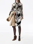 Юбка с абстрактным принтом BURBERRY, белый - фото 2