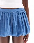 Мини-юбка Hollister bubble из синего денима - фото 5