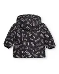 Стеганая детская куртка в черном цвете с рок-принтом Tuc tuc - фото 3