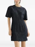 Мини-платье с эффектом денима Brunello Cucinelli, синий - фото 4