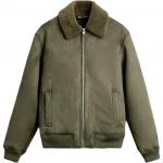 Куртка Zara Faux Suede Contrast, хаки - фото