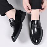 Мужские туфли GZZ черные на низком каблуке - фото 8