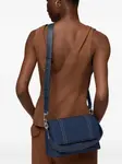 Сумка-сэтчел с клапаном и отделкой строчкой Tous, синий - фото 5