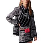 Свитер женский Chanel с принтом логотипа, черный / белый - фото 3