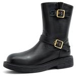 Женские Ботинки Челси Черный/Хаки OMS, Коричневый [Модный Стиль] - фото 2