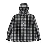 Рубашка Supreme Printed Hooded Flannel Shirt, черный - фото