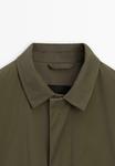 Пальто Massimo Dutti WATER-REPELLENT WINDPROOF, Khaki - фото 6