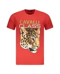 Футболка с леопардовым принтом Cavalli Class, красный - фото