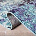 Ковер-дорожка SAFAVIEH, 67 x 488 см, Madison Collection, Turquoise & Navy, богемный абстрактный дистресс-дизайн, не линяет и прост в уходе, идеален для помещений с высокой проходимостью в гостиной, спальне (MAD425J) - фото 5