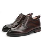 Туфли мужские WEISHIBANGWEI, тёмно-коричневые на флисовой подкладке - фото 2