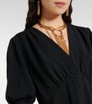 Мини-платье из крепа с рукавами-фонариками Chloé, черный - фото 4