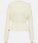 Шерстяной свитер с баской CHLOÉ, белый - фото