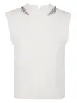 Топ с кристаллами Semicouture, белый - фото