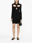 Платье мини в рубчик с вырезами Philosophy Di Lorenzo Serafini, черный - фото 2
