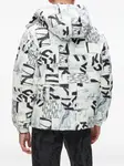 Пуховик с принтом Karl Lagerfeld Jeans, белый - фото 4