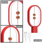 Светодиодная настольная лампа прикроватная лампа с магнитным переключателем USB-защита глаз ночник для спальни, гостиной, кабинета - красный lapalife - фото 3