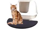 Flamingo Matz Черный полукруглый коврик для кошачьего туалета 65х40см Flamingo, цвет черный - фото 2