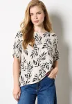Блузка с листьями Apricot, Stone - фото