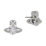 Vivienne Westwood Серебряные серьги-гвоздики с латунью - фото 5