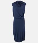 Платье миди из джерси с капюшоном Magda Butrym, темно-синий - фото