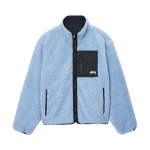 Двусторонняя куртка Stussy Sherpa, цвет Легкий деним - фото