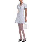 Мини-платье Bouclé с запахом Self-portrait, синий - фото 3