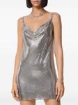 Versace платье мини с воротником-хомутом, серебристый - фото 3