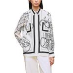 HERMES Рубашка Women's Pearl White Lapel Moderate - фото