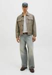 Куртка Jack & Jones Leather jacket, Silver Sage/Mottled Olive - фото 2