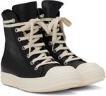 Черные кроссовки Hollywood из телячьей кожи Rick Owens, Black/Milk/Milk - фото 4