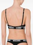 Moschino бюстгальтер с треугольными чашками и логотипом, черный - фото 4