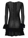 Платье мини с перфорацией TWINSET, черный - фото 2