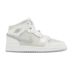 Кроссовки Air Jordan Air Jordan 1 Mid SE GS 'Summit White Metallic Silver', белый - фото