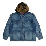 Пальто Supreme Worn Hooded Chore Coat, Denim - фото